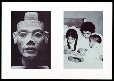 Miscegenated Family Album (Motherhood), L: Nefertiti; R: Devonia reading to Candace and Edward, Jr., 1980/1994, Cibachrome prints, 26h x 37w in (66.04h x 93.98w cm)