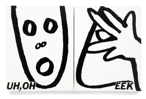 Uh Oh Eek, 1986, Sign paint on canvas