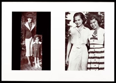 Miscegenated Family Album (Hero Worship), L: Devonia, age 14; and Lorraine, age 3; R: Devonia, age 24; and Lorraine, age 13, 1980/1994, Cibachrome prints, 26h x 37w in (66.04h x 93.98w cm)