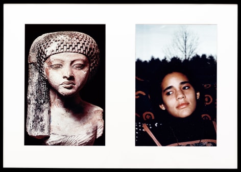 Miscegenated Family Album (Worldly Princesses), L: Nefertiti&#039;s daughter, Merytaten; R: Devonia&#039;s daughter, Kimberley, 1980/1994, Cibachrome prints, 26h x 37w in (66.04h x 93.98w cm)
