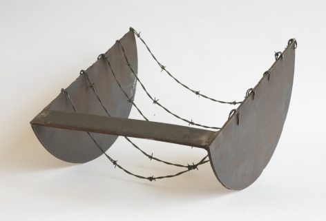 Five to the Bar, 1973, Welded steel and barbed wire