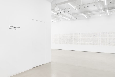 Installation view: Luis Camnitzer:&nbsp;Arbitrary Order, Alexander Gray Associates, New York, 2023