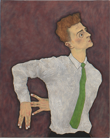 Self Portrait as Egon Schiele, 1996, Oil On Canvas