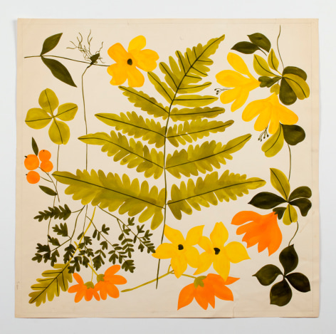 Fern and Flowers, from the &quot;Florals&quot; series [044], c. 1973, Watercolor On Paper
