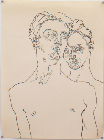 Double Self Portrait, 1978, Graphite on paper