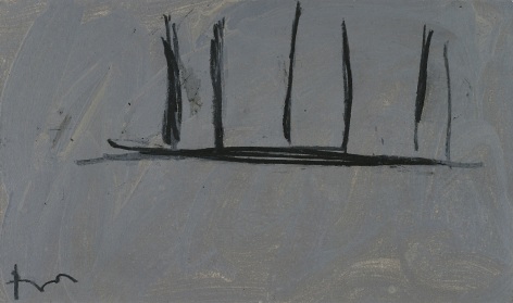 Open Study in Charcoal on Grey, #3, 1974  Acrylic and charcoal on canvasboard  18 x 30 inches  &copy; Copyright 2018 Dedalus Foundation, Inc. / Licensed by the Artists Rights Society (ARS), NY