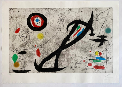 TRAC&Eacute; SUR LA PAROI V, 1967 Etching and aquatint printed in colors with carborundum 29 x 41 in. 50/75
