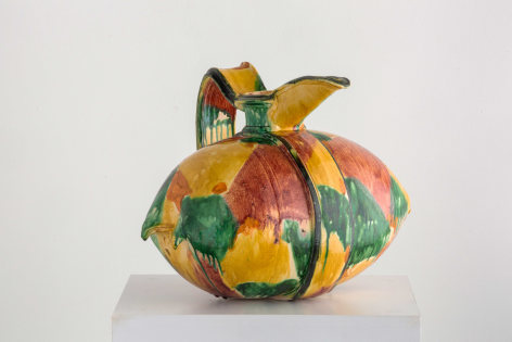New Wave (Pillow Pitcher), 1981  Glazed&nbsp;earthenware  14 x 21 x 16 inches