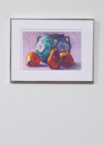 Morning Glory with Red Pears, 1986 Mixed Media 8&frac12; x 13 in. 13&frac14; x 17&frac12; x &frac34; in. (framed)  23/60