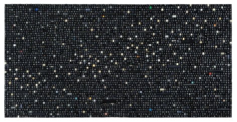 Line Erase, 2015  Keys from discarded computer keyboards  36 x 72 inches