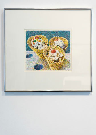 Ice Cream Cones, 1986  Acrylic on board  8 1/2 x 9 1/2 inches