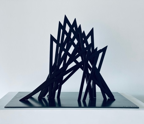12 Uneven Angles, 2021 Painted black steel 13 x 14 x 6 inches on 45 x 45 inch base AP 1/3