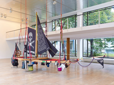 Andrea Bowers Radical Feminist Pirate Ship Tree Sitting Platform, 2013
