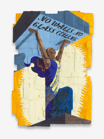 Andrea Bowers No Walls No Glass Ceiling (Originally a Celebratory Poster for the Liberation, of France during World War II, illustrated by Philippe Grach, 1944), 2018