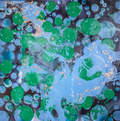Blue Swirled, 2022, Oil, acrylic, and resin on canvas