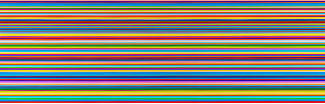 Heidi Spector, Only Love Can Save the Day, 2019, Liquitex with resin on Birch panel, 24 x 72 x 2 inches, Signed, titled and dated on the verso, Horizontal panel with bright and colorful thin stripes set in a glass-like surface, Heidi Spector creates geometric minimalist art inspired by musical rhythms that are composed of repetitive cubes in candy-like colors that vibrate.