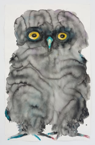 Kim McCarty, Untitled (Large Charcoal Owl), 2021
