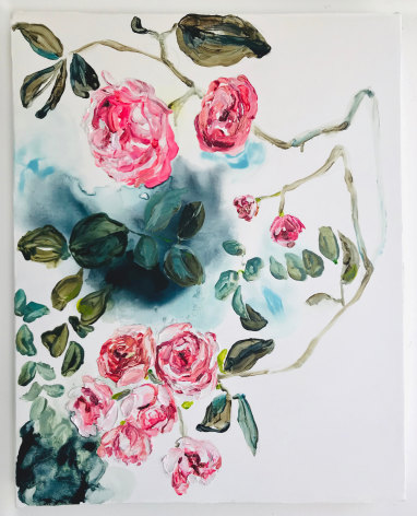 Elisa Johns  Wild Roses, 2019  Oil on canvas  20h x 16w in (50.80h x 40.64w cm)