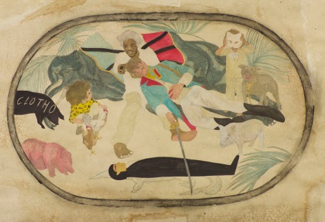 Frohawk Two Feathers, Clotho, Lachesis, Atropos. The Death of Bellerophon (An Education), 2012
