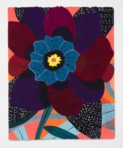 Ruby Palmer, Flower Series: Single Purple and Red With Blue Center, 2021