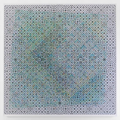 Crossword, 2015, Watercolor on paper mounted on archival Tycore, 75 1/2 x 76 1/4 inches, 191.8 x 193.7 cm, AMY#27931