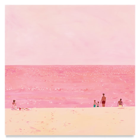 Silver Beach (Pink), 2022, Mixed media oil on canvas, 51 x 51 inches, 129.5 x 129.5 cm, MMG#34099