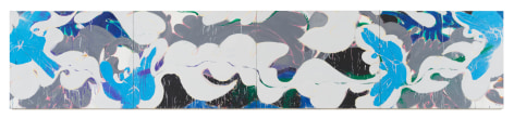 Untitled, Studies in Blue, White, Gray, 1975, Oil on canvas, 48 x 240 inches, 121.9 x 609.6 cm, MMG#34156