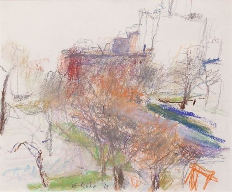 &quot;St. George&#039;s Church in the Fall,&quot; 1969, Pastel on paper, 14 x 17 inches, 35.6 x 43.2 cm, A/Y#20364