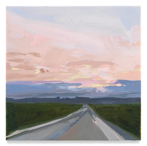 ISCA GREENFIELD-SANDERS, Highway, 2022, Mixed media oil on canvas, 17 x 17 inches, 43.2 x 43.2 cm, MMG#34080