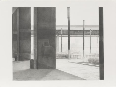 Pillars #2, 2014, Graphite on paper, 22 3/4 x 30 1/4 inches, 57.8 x 76.8 cm, A/Y#21668