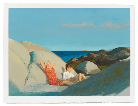 Mermaid Cove at Low Tide, 2022, Gouache on paper, 22 1/2 x 30 inches, 57.2 x 76.2 cm, MMG#34907