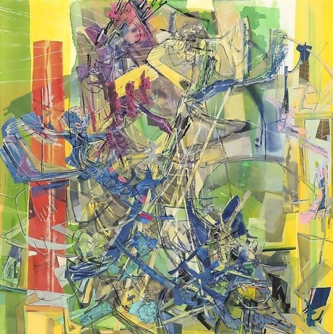 Detroit Phone Book, 2013, Acrylic, collage, and oil on canvas, 80 x 80 inches, 203.2 x 203.2 cm, A/Y#21145