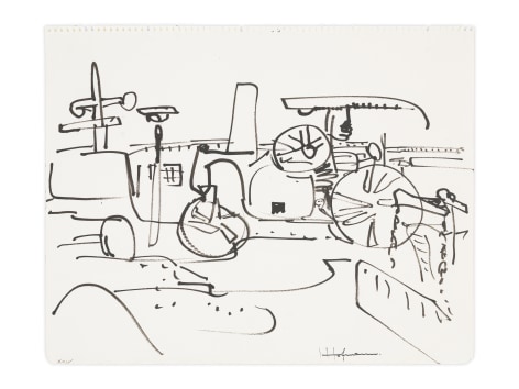 Mechanical Life (XXIV), c. 1930-31, Ink on paper, 10 3/4 x 13 1/2 inches, 27.3 x 34.3 cm