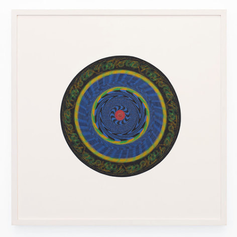 Target 01, 2006, Uncoiled paper dartboard, 34 1/4 x 34 1/4 inches, 87 x 87 cm, AMY#27979