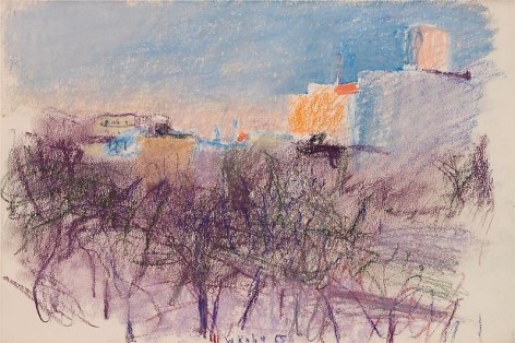 &quot;Stuyvesant Park,&quot; 1967, Pastel on paper, 12 x 18 inches, 30.5 x 45.7 cm, A/Y#20209