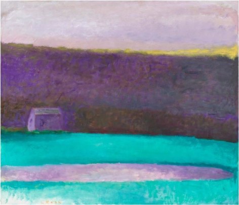 Sauna Shed at Dusk, 1990, Oil on canvas, 36 x 42 inches, 91.4 x 106.7 inches, A/Y#10307