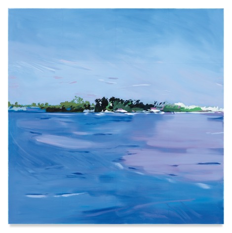 Isca Greenfield-Sanders, Island, 2020, Mixed media oil on canvas, 63 x 63 inches, 160 x 160 cm, MMG#32041