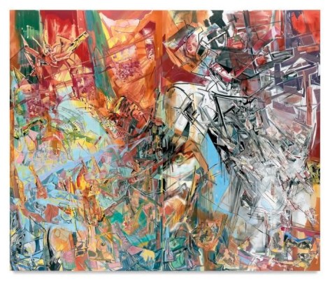 Ghost of Water, 2014, Acrylic, oil, and collage on canvas, 120 x 142 inches, 304.8 x 355.6 cm, Diptych (Left panel 120 x 70 inches/Right panel 120 x 72 inches), AMY#22192