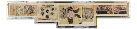 Untitled, 2018,&nbsp;Oil stick and encaustic on Chinese book papers and Indian ledger paper in artist&#039;s frame,&nbsp;14 5/8 x 69 1/4 x 1 1/4 inches,&nbsp;37.1 x 175.9 x 3.2 cm,&nbsp;MMG#30911