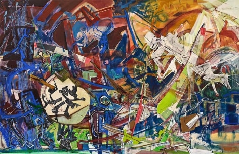 &quot;Somnambulists,&quot; 2012, Acrylic, dry pigment, collage and oil stick on canvas, 45 x 70 inches, 114.3 x 177.8 cm, A/Y#20122