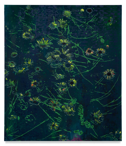 Daisy Chain, 2022, Mixed medium on canvas, 68 1/2 x 59 inches, 174 x 150 cm, MMG#34327