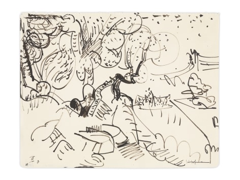 Landscape (II/3), 1928, Ink on paper, 10 1/2 x 13 1/2 inches, 26.7 x 34.3 cm