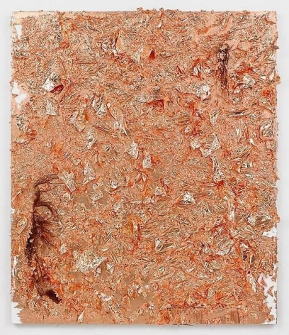 &quot;Copper Reef,&quot; 2012, Copper foil, palm leaf, and cardboard on canvas, 79 1/2 x 67 1/2 inches, 201.9 x 171.5 cm, A/Y#20736
