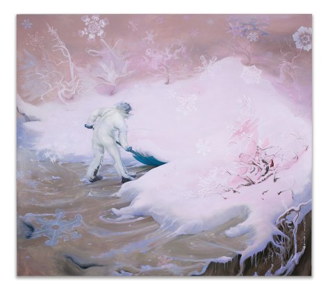 Inka Essenhigh, Snowflake (Pink), 2009, Oil on canvas, 64 x 72 inches, 162.6 x 182.9 cm, MMG#29386