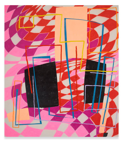 Trudy Benson,&nbsp;Peach Ultimate, 2021, Acrylic and oil on canvas, 77 x 66 inches, 195.6 x 167.6 cm