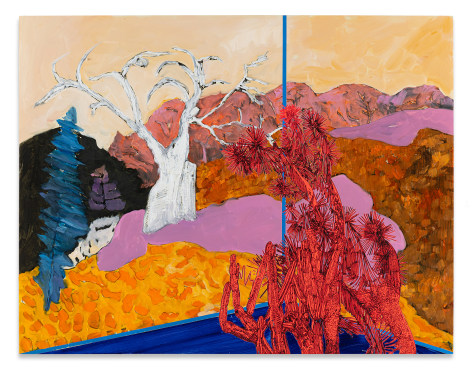 Whitney Bedford, Veduta (Avery/Tree), 2020, Ink and oil on panel, 24 3/8 x 31 1/2 inches, 61.9 x 80 cm,&nbsp;MMG#32382