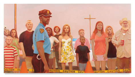 Crowd Scene, 2020, Oil on linen, 72 1/4 x 132 1/8 inches, 183.5 x 335.6 cm, MMG#32855
