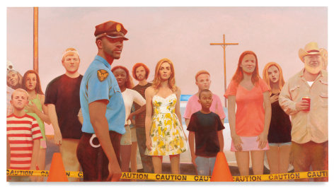 Crowd Scene, 2020, Oil on linen, 72 1/4 x 132 1/8 inches, 183.5 x 335.6 cm, MMG#32855