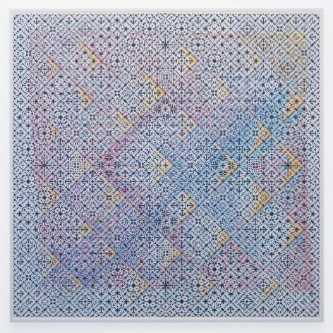 Crossword, 2015, Watercolor on paper mounted on archival Tycore, 75 1/2 x 76 1/4 inches, 191.8 x 193.7 cm, AMY#27976