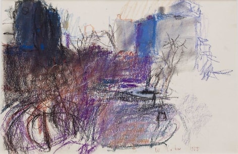 &quot;From Our E 15th Street Window,&quot; 1965, Pastel on paper, 12 x 18 inches, 30.5 x 45.7 cm, A/Y#20365